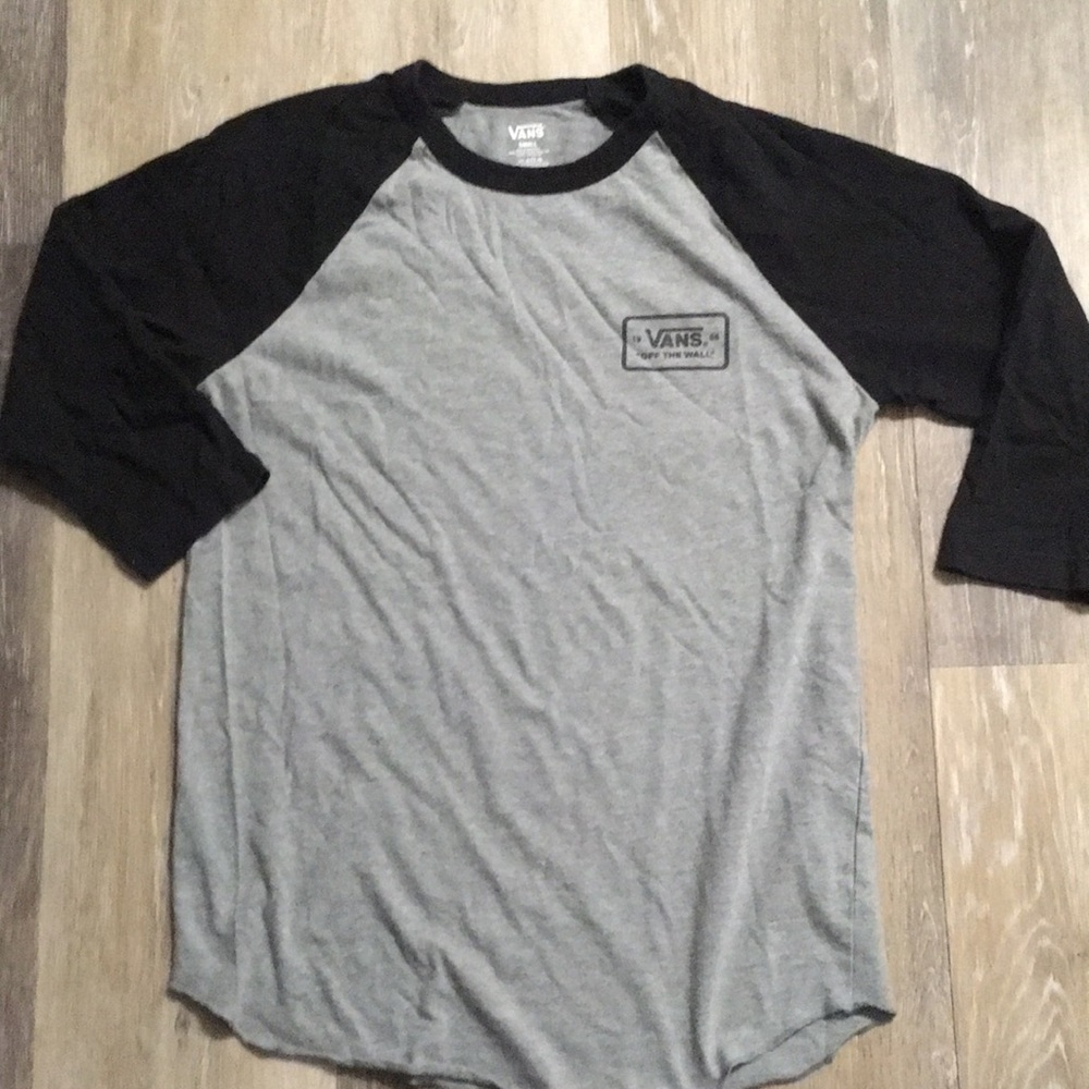 Vans 3/4 sleeve baseball tee double sided sz small